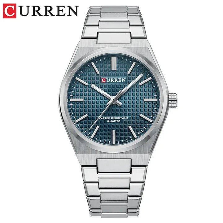 CURREN Luxury Men Watch Casual Business Style Watch for Men 30M Waterproof Stainless Steel Quartz Date Clock Blue 1