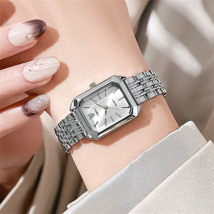 2024 New Women Watch Light Luxury Brand Stainless Steel Ladies Business Watches Female Student Fashion Quartz Wristwatches