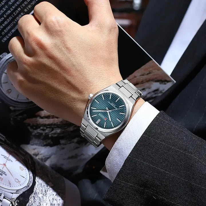 CURREN Luxury Men Watch Casual Business Style Watch for Men 30M Waterproof Stainless Steel Quartz Date Clock Blue 1