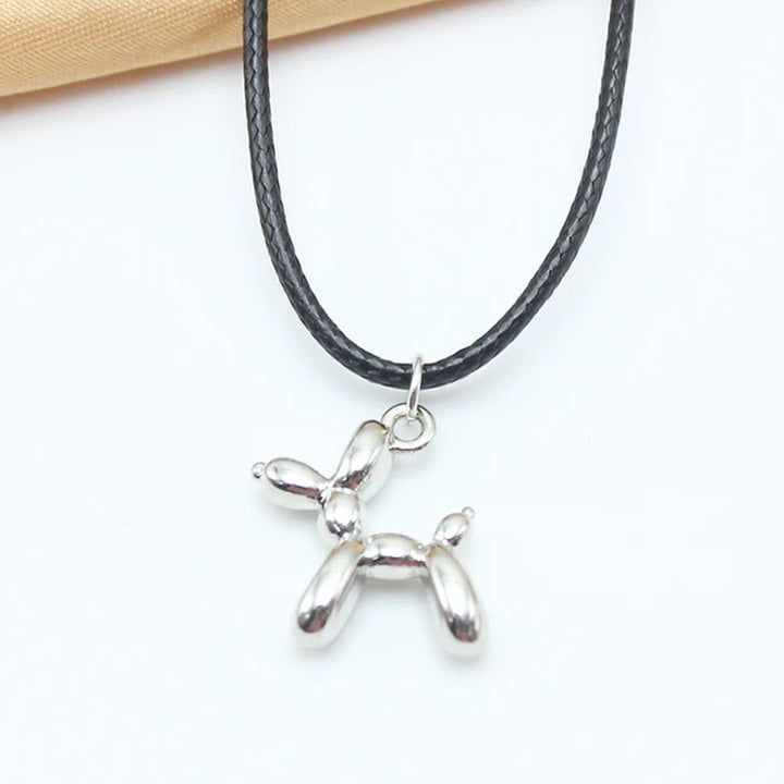 Trend 3D Balloon Dog Pendant Necklaces for Women Gold Silver Color Chain Robotic Animal Clavicle Choker Collar Jewelry Girl Gift