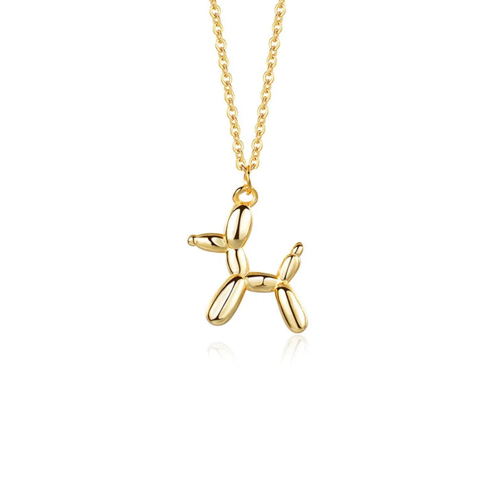 Trend 3D Balloon Dog Pendant Necklaces for Women Gold Silver Color Chain Robotic Animal Clavicle Choker Collar Jewelry Girl Gift