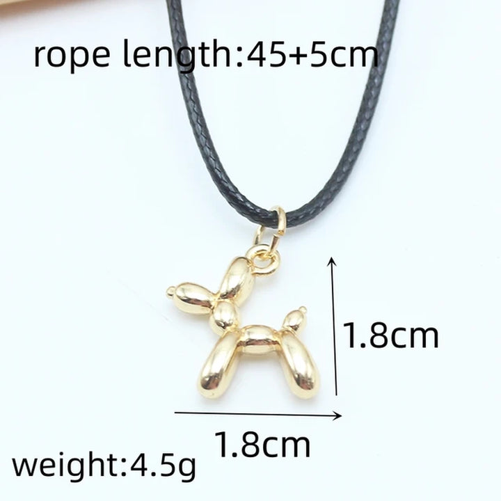 Trend 3D Balloon Dog Pendant Necklaces for Women Gold Silver Color Chain Robotic Animal Clavicle Choker Collar Jewelry Girl Gift